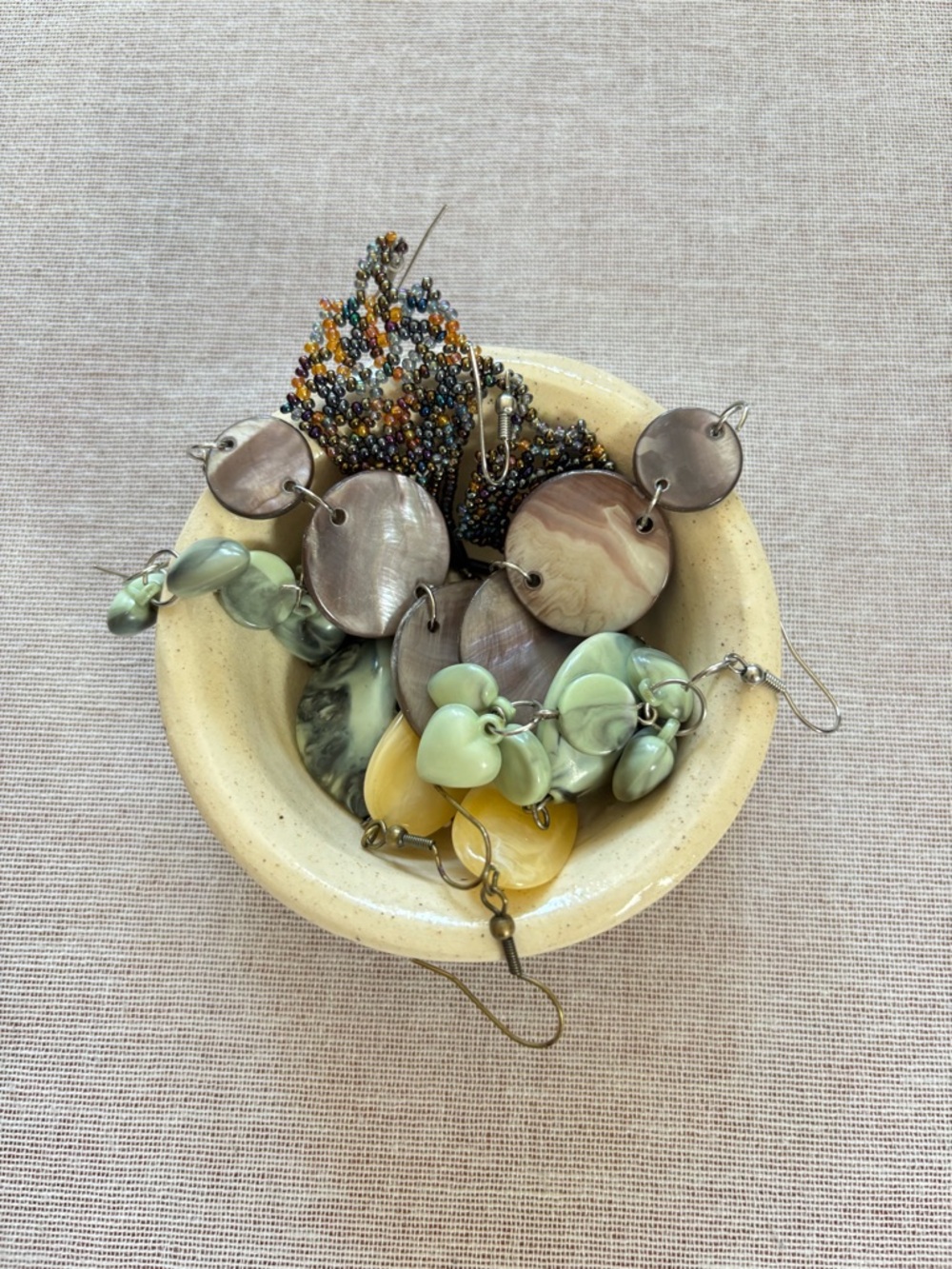 Mystery jewelry bundle of vintage Y2K boho beaded stone earrings.